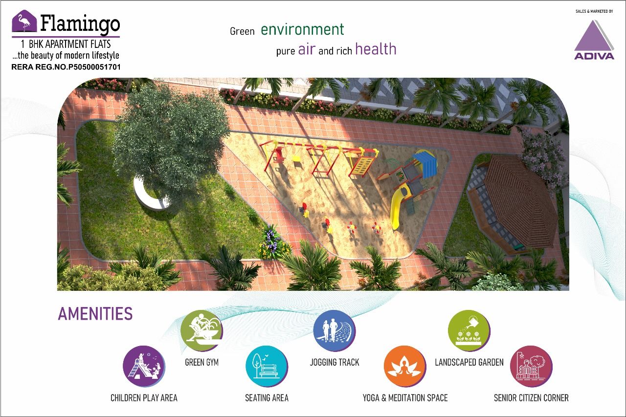 Hakimi Flamingo Residency garden and amenities