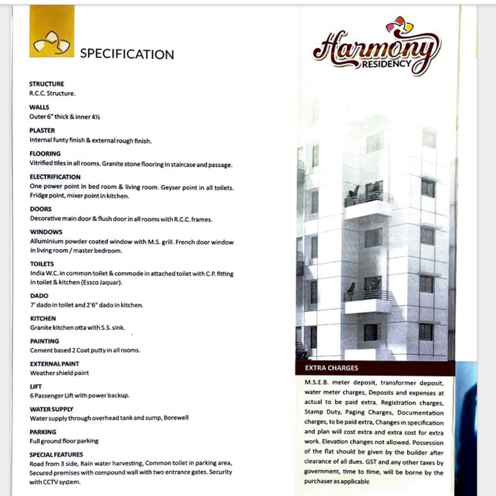 Harmony Residency construction specifications