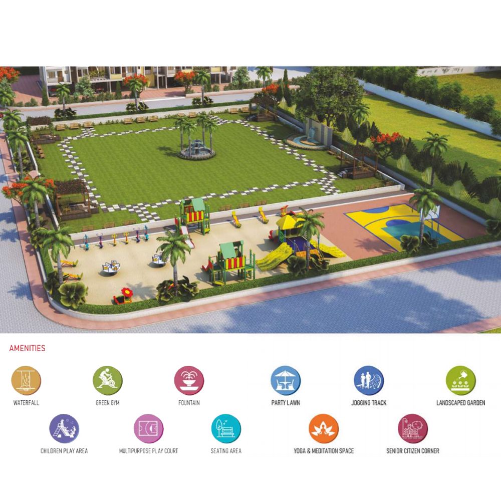 Raj Homes garden, play area and amenities